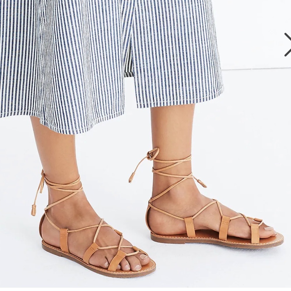 Madewell Boardwalk Lace Up Sandals - Picture 1 of 4
